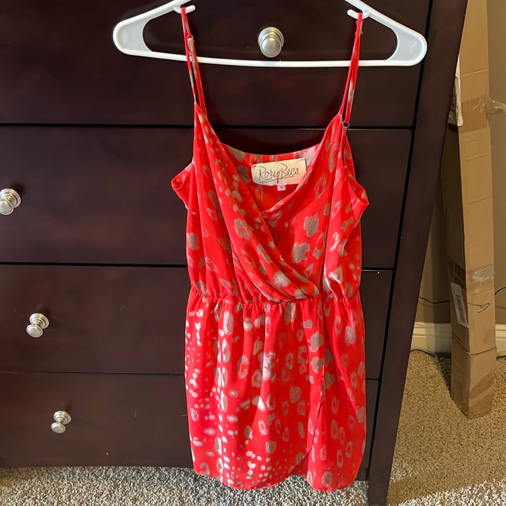 Red and gold strapping summer dress